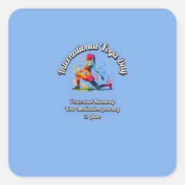 Internationale Dag van de Yoga. 21 juni Vierkante Sticker