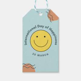 Internationale dag van geluk cadeaulabel