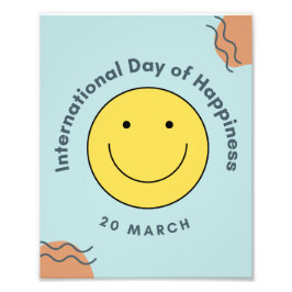 Internationale dag van geluk foto afdruk