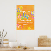 Internationale dag van geluk is gelukkiger samen poster (Keuken)