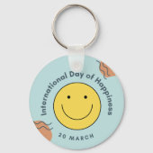 Internationale dag van geluk sleutelhanger (Voorkant)