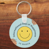 Internationale dag van geluk sleutelhanger (Achterkant)