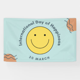 Internationale dag van geluk spandoek