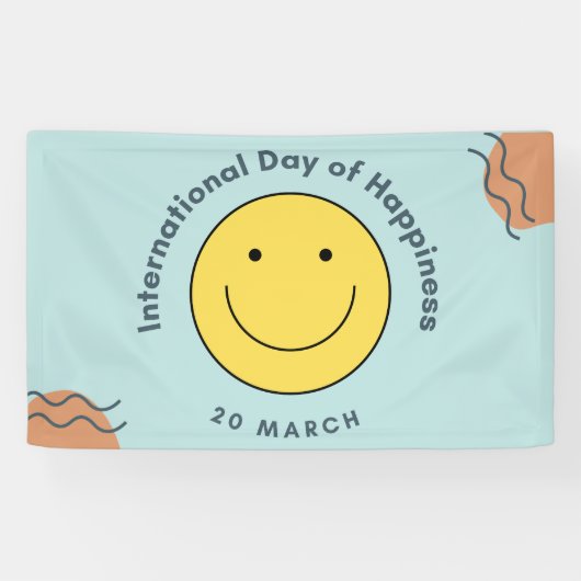 Internationale dag van geluk spandoek (Horizontaal)