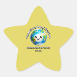 Internationale Dag van Geluk. Ster Sticker