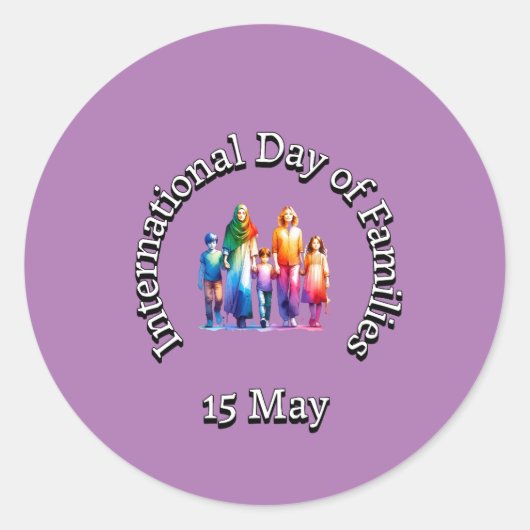 Internationale Dag van het gezin: 15 mei Ronde Sticker (Voorkant)