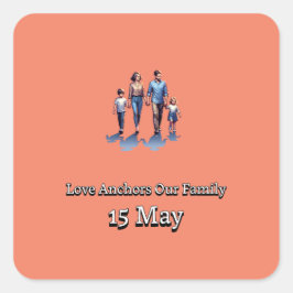 Internationale Dag van het Gezin Vierkante Sticker