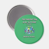 Internationale dag van het meisje. Onbegrensde dro Magneet (Voorkant / Achterkant)