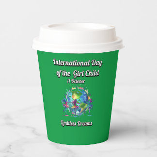 Internationale dag van het meisje. Onbegrensde dro Papieren Bekers