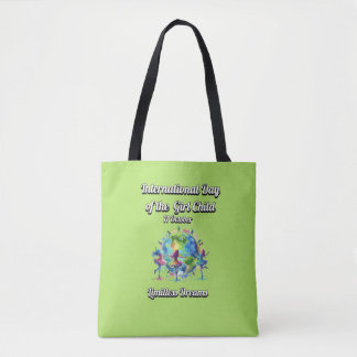 Internationale dag van het meisje. Onbegrensde dro Tote Bag