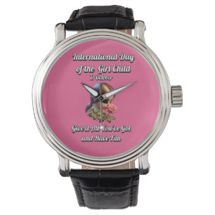 Internationale dag van het meisje. Veel plezier Horloge