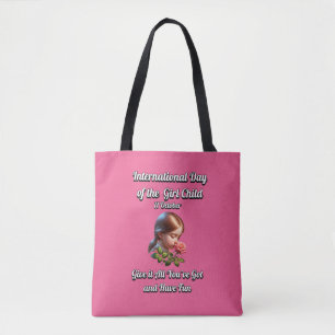 Internationale dag van het meisje. Veel plezier Tote Bag