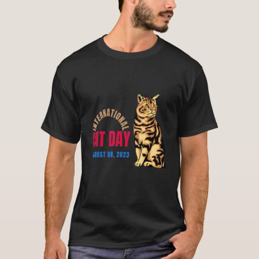 internationale dag van katten t-shirt (Voorkant)