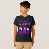 Internationale dag van overdosering - Paars T-shirt (Voorkant volledig)