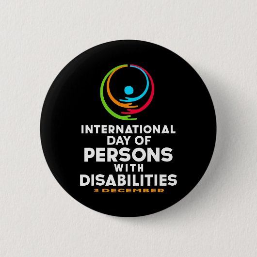Internationale dag van personen met een handicap 3 ronde button 5,7 cm (Voorkant)