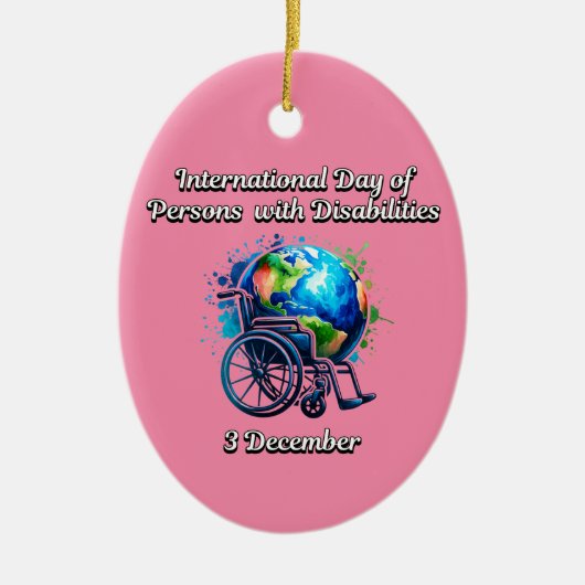 Internationale dag van personen met een handicap keramisch ornament (Voorkant)