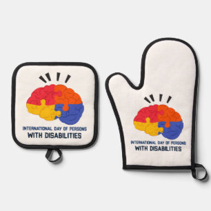 Internationale Dag van Personen met een Handicap Ovenwant & Pannenlap Set