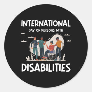 Internationale dag van personen met een handicap ronde sticker