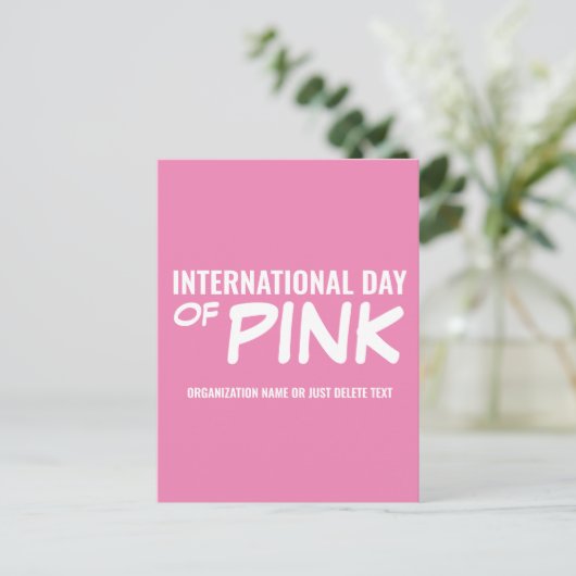  Internationale dag van roze Briefkaart (Staand voorkant)