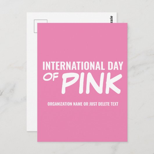 Internationale dag van roze Briefkaart (Voorkant / Achterkant)