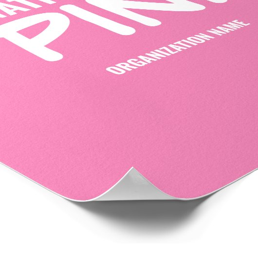  Internationale dag van roze Poster (Hoek)