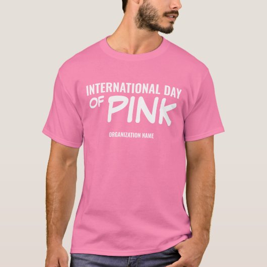  Internationale dag van roze T-shirt (Voorkant)