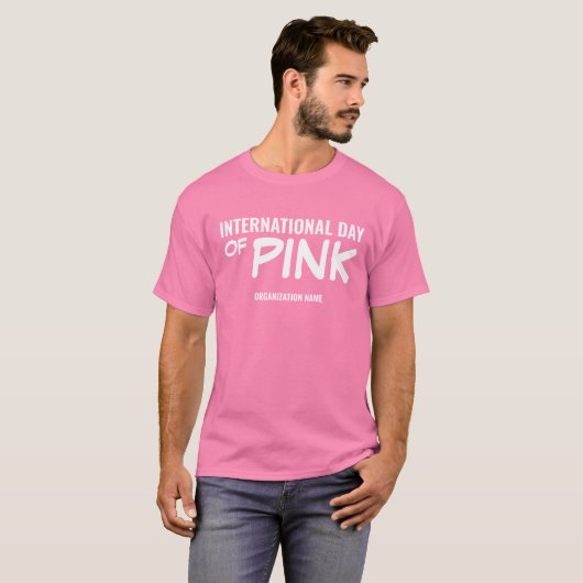  Internationale dag van roze T-shirt (Voorkant volledig)