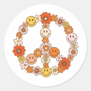 Internationale Dag van Vrede Liefdesbloem Ronde Sticker