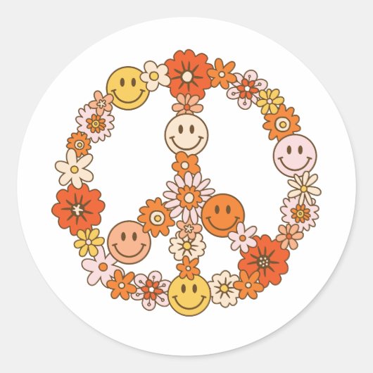 Internationale Dag van Vrede Liefdesbloem Ronde Sticker (Voorkant)