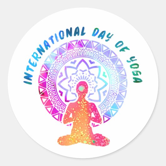 Internationale dag van Yoga Ronde Sticker (Voorkant)