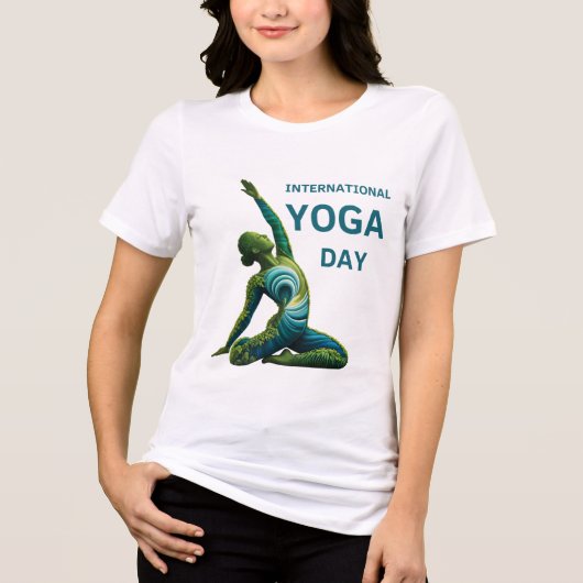 Internationale dag van Yoga Tri-Blend Shirt (Voorkant)