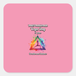 Internationale dag van Yoga Vierkante Sticker