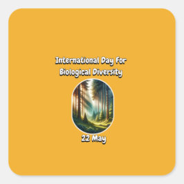 Internationale dag voor biologische diversiteit vierkante sticker