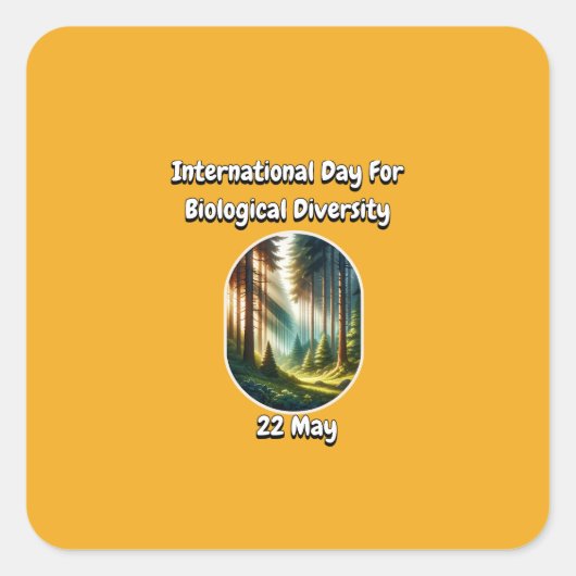 Internationale dag voor biologische diversiteit vierkante sticker (Voorkant)