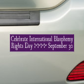 Internationale dag voor de rechten van godslasteri bumpersticker (Op auto)