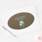Internationale dag voor de uitbanning van armoede. ovale sticker (Envelop)