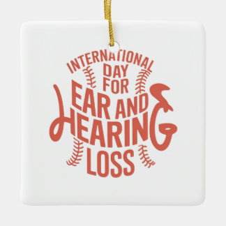 Internationale Dag voor Gehoor- en Gehoorverlies A Keramisch Ornament