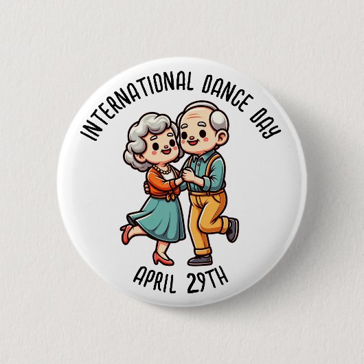 Internationale Dansdag | 29 april Ronde Button 5,7 Cm (Voorkant)
