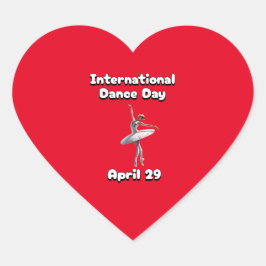 Internationale dansdag hart sticker