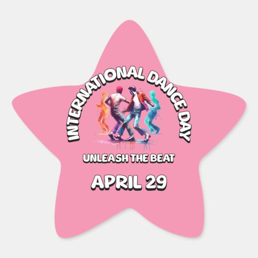 Internationale Dansdag: ontketenen van de beat Ster Sticker (Voorkant)