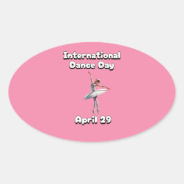 Internationale dansdag ovale sticker