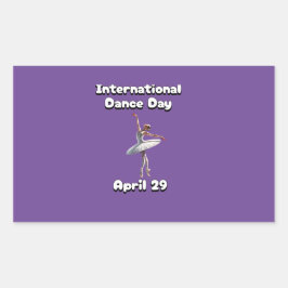Internationale dansdag rechthoekige sticker