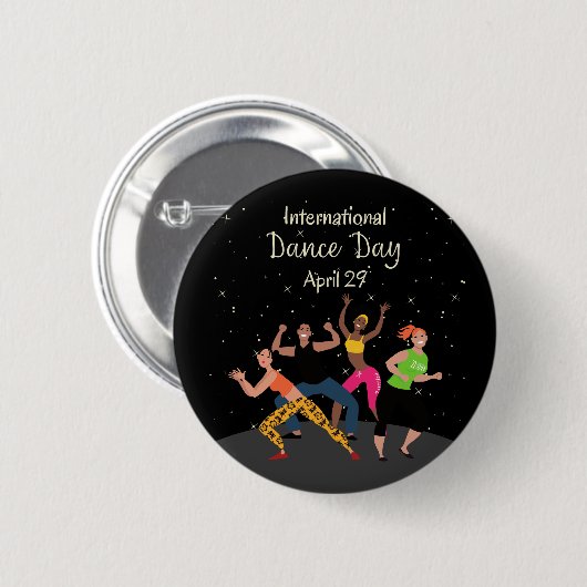 Internationale dansdag | Werelddansdag Ronde Button 5,7 Cm (Voorkant /achterkant)