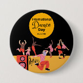 Internationale dansdag | Werelddansdag Ronde Button 7,6 Cm (Voorkant)