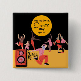 Internationale dansdag | Werelddansdag Vierkante Button 5,1 Cm