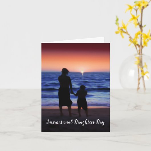 Internationale Dochtersdag Kaart (Gele Bloem)