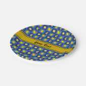 Internationale geldvaluta's tekenen patroon papieren bordje (Gekanteld)