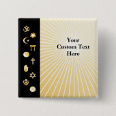 Internationale geloofsknoppen vierkante button 5,1 cm (Voorkant)