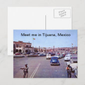 Internationale grens, Tijuana, Mexicaanse Vintage Briefkaart (Voorkant / Achterkant)