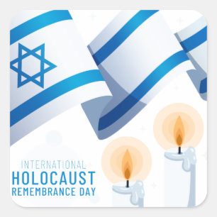 Internationale herdenkingsdag voor holocaust vierkante sticker